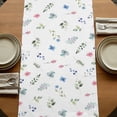 thumbnail image 5 of Table Runners 108 Inches Long Dress Scarves, Bunny Easter Farmhouse Coffee/Dining/Kitchen Table Runner for Living Room, Spring Floral Rabbits Eggs Farmhouse 13x108 Inch, 5 of 9
