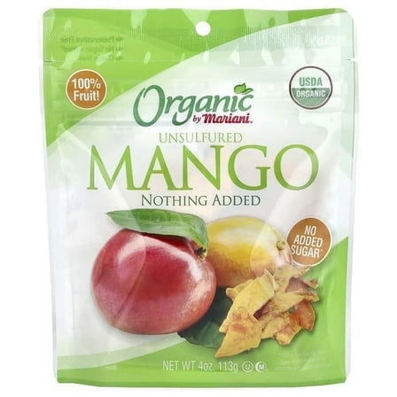 Mariani Dried Fruit, Organic Unsulfured Mango, 4 oz Pack of 3