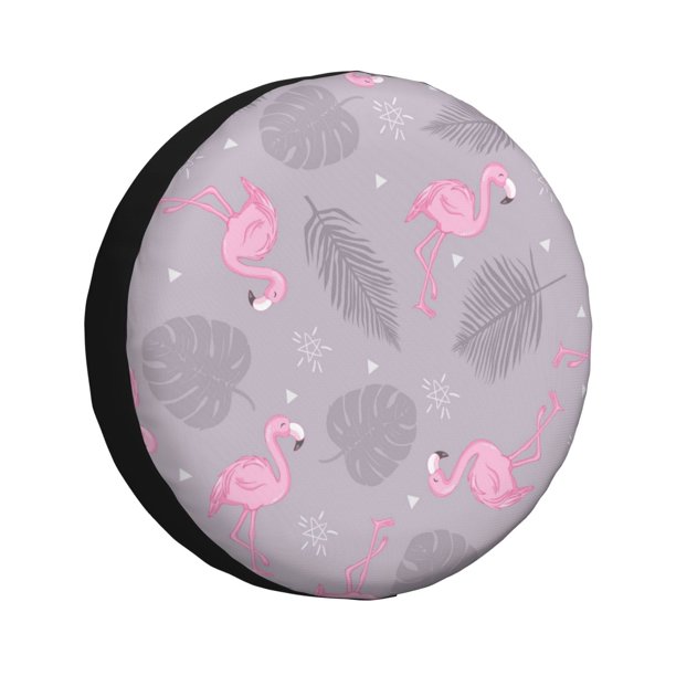 Balery Pink Flamingo Cubiertas para Neumáticos - Protector Resistente para Neumáticos de Camioneta, SUV, Remolque, Camper y RV-15 inch