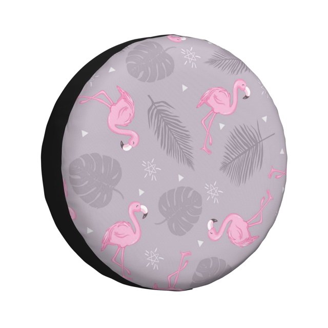 Balery Pink Flamingo Cubiertas para Neumáticos - Protector Resistente para Neumáticos de Camioneta, SUV, Remolque, Camper y RV-14 inch