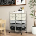 thumbnail image 2 of Gymax 10-Drawer Rolling Storage Cart Tools Scrapbook Paper Organizer on Wheels Grey Gradient, 2 of 10