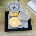 thumbnail image 4 of Tabletop Water Fountain, Small Circulating Waterfall Decor for Living Room, Desktop Zen Fountain with LED Lights, Home Office Decor, 4 of 9