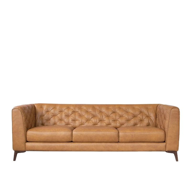 Mid Century Tight Back Tufted, Top Quality Leather Sofas