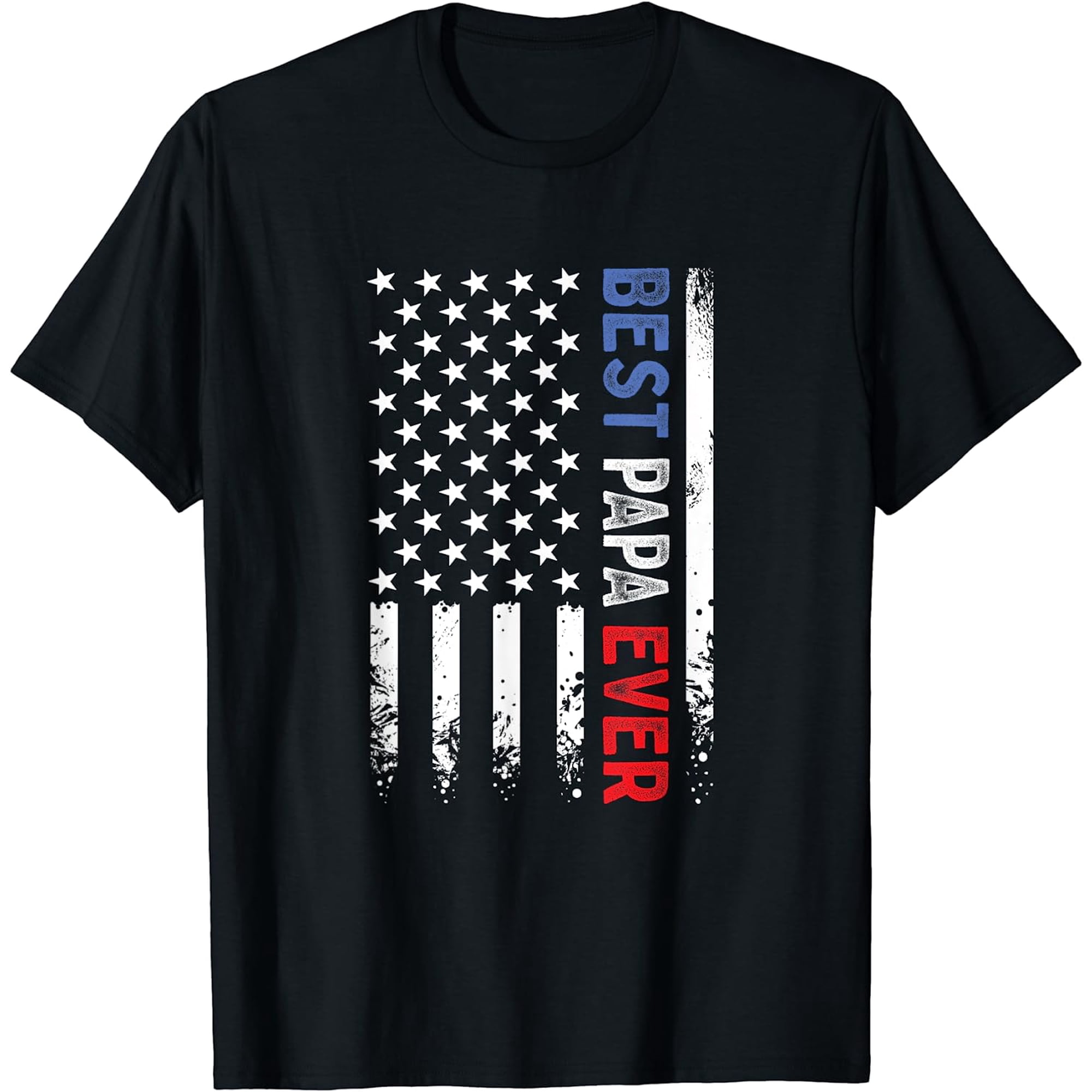 Father's Day Best Papa Ever with US American Flag T-Shirt