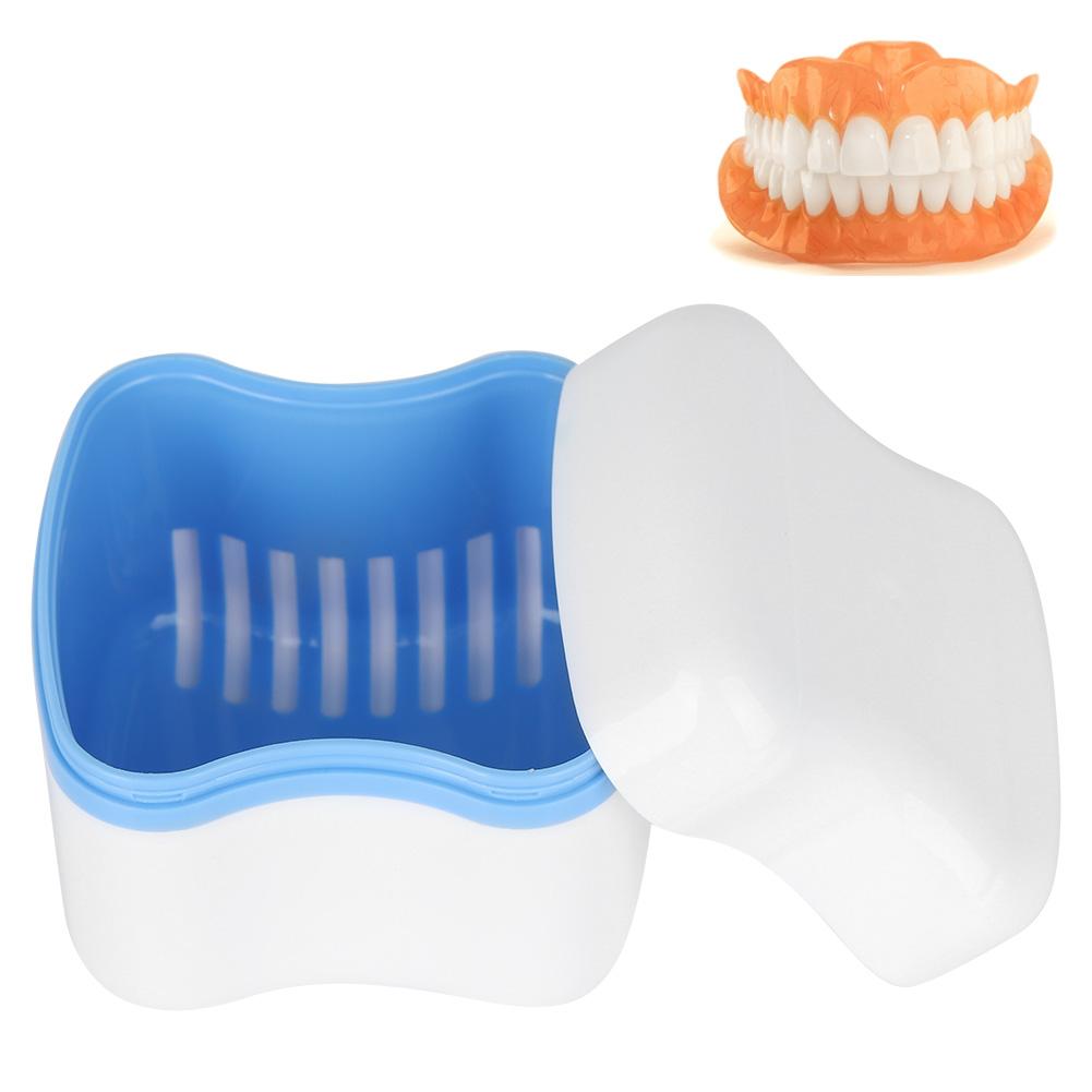 LYUMO Denture False Teeth Storage Box Case with Filter Screen Dental