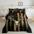 thumbnail image 2 of Feelyou Tribal Sheep Skull Queen Comforter Set for Boys, Retro American Flag Bedding Sets, Southwestern Reversible Bedding Comforter Set, Microfiber Bedroom Decor, 3pcs, 2 of 8