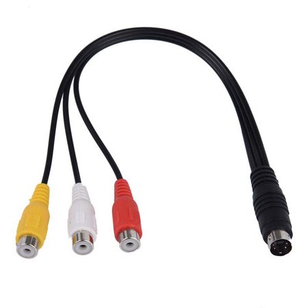 4 Pin S-Video to 3 Female TV Adapter Laptop Cable