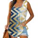 thumbnail image 1 of Puntoco Camisetas ajustadas para mujer Camiseta sin mangas estampada para mujer Top holgado, 1 of 5