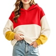 thumbnail image 2 of Hellosay Fleece Hoodies for Girls Size 13-14 Winter Long Sleeve Hooded Sweatshirt Heavyweight Color Block Pullover Tops, 2 of 6