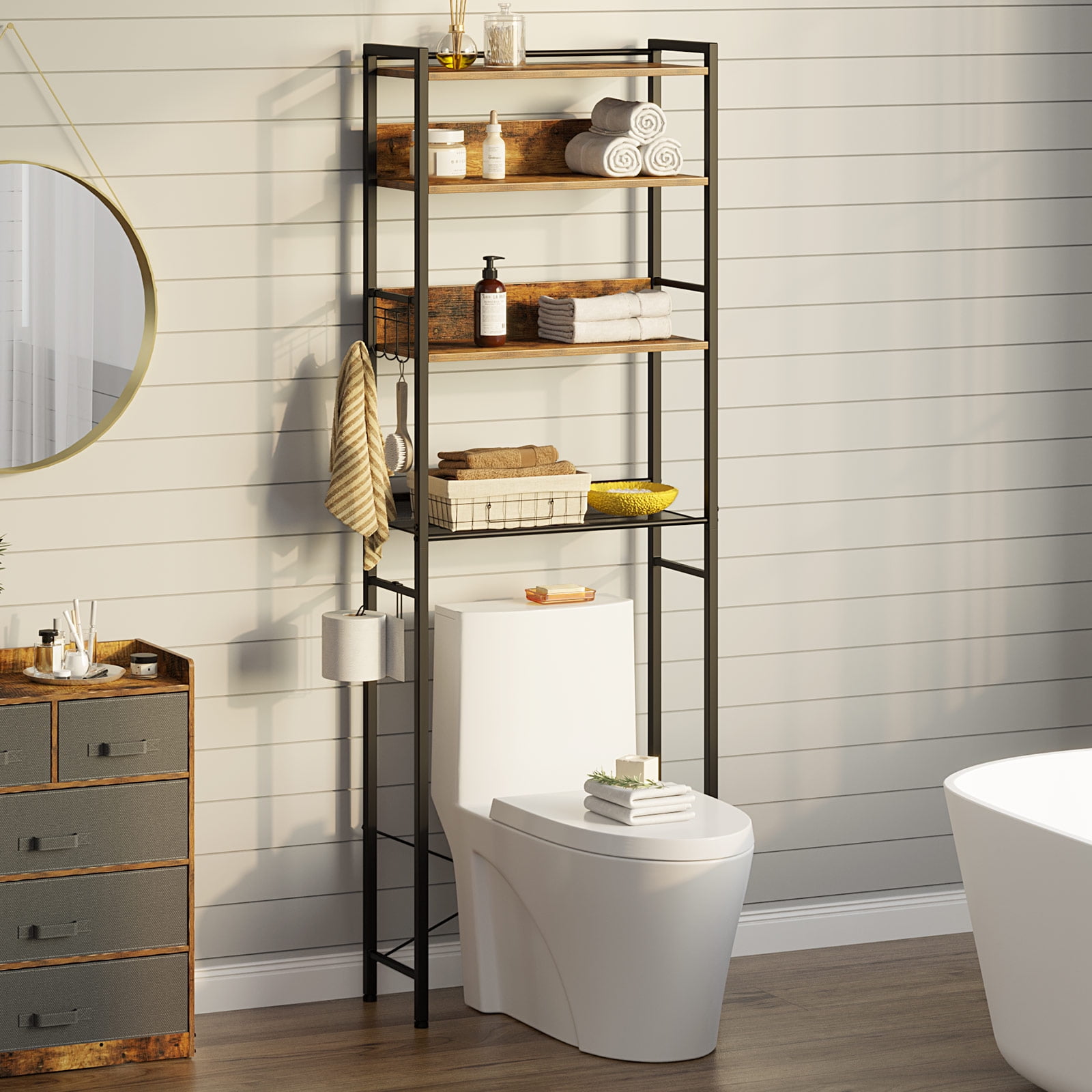 Rolanstar Bathroom Space Saver, 4Tier Over The Toilet Storage Rack