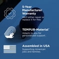 thumbnail image 2 of Tempur-Pedic All-Purpose Memory Foam Travel Pillow, Peanut-Shaped Lumbar Pillow for Neck and Back Pressure Relief, Navy, 2 of 6