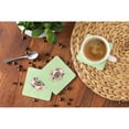 thumbnail image 4 of Carolines Treasures CK4290FC Chinese Crested Green Flowers Foam Coaster Set of 4 3 1/2 x 3 1/2 multicolor, 4 of 4