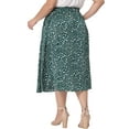 thumbnail image 3 of Agnes Orinda Women's Plus Size Skirts Pleated High Waist Midi Floral Print Skirt with Pockets 2X Dark Green, 3 of 5
