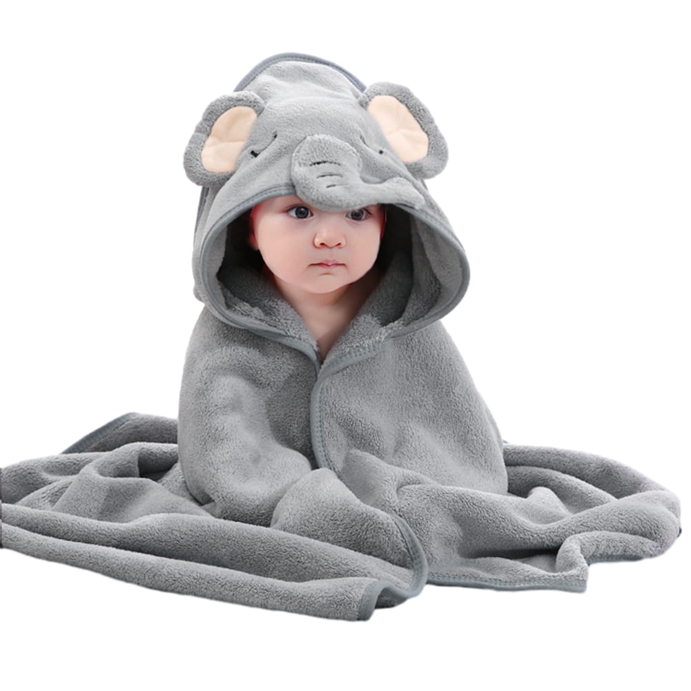 Hooded Baby Towel Microfiber Coral Fleece Ultra Absorbent Soft Bath Towel with Ears for Babie Toddler Infant Baby Bath Shower Gifts for Boy and Girl 1 Pack 31.5 x 31.5 Inch Walmart