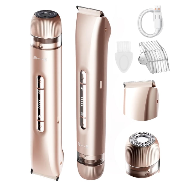 Depiladora Facial 2 en 1 Rasuradora Electrica para Mujeres, USB Recargable Afeitadora Sin Dolor para Piernas, Depilador Portátil Depilación Elimina Vello de Rostro, Axilas, &