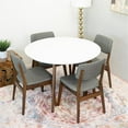 thumbnail image 7 of Ashcroft Piper Modern 43" Solid Wood Round Dining Table in Walnut/White, 7 of 7