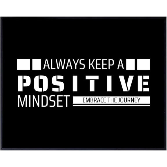 Keep a Positive Mindset Wall Art – Inspirational Decor for Office, Gym, or Bedroom, Embrace the Journey Quote Poster