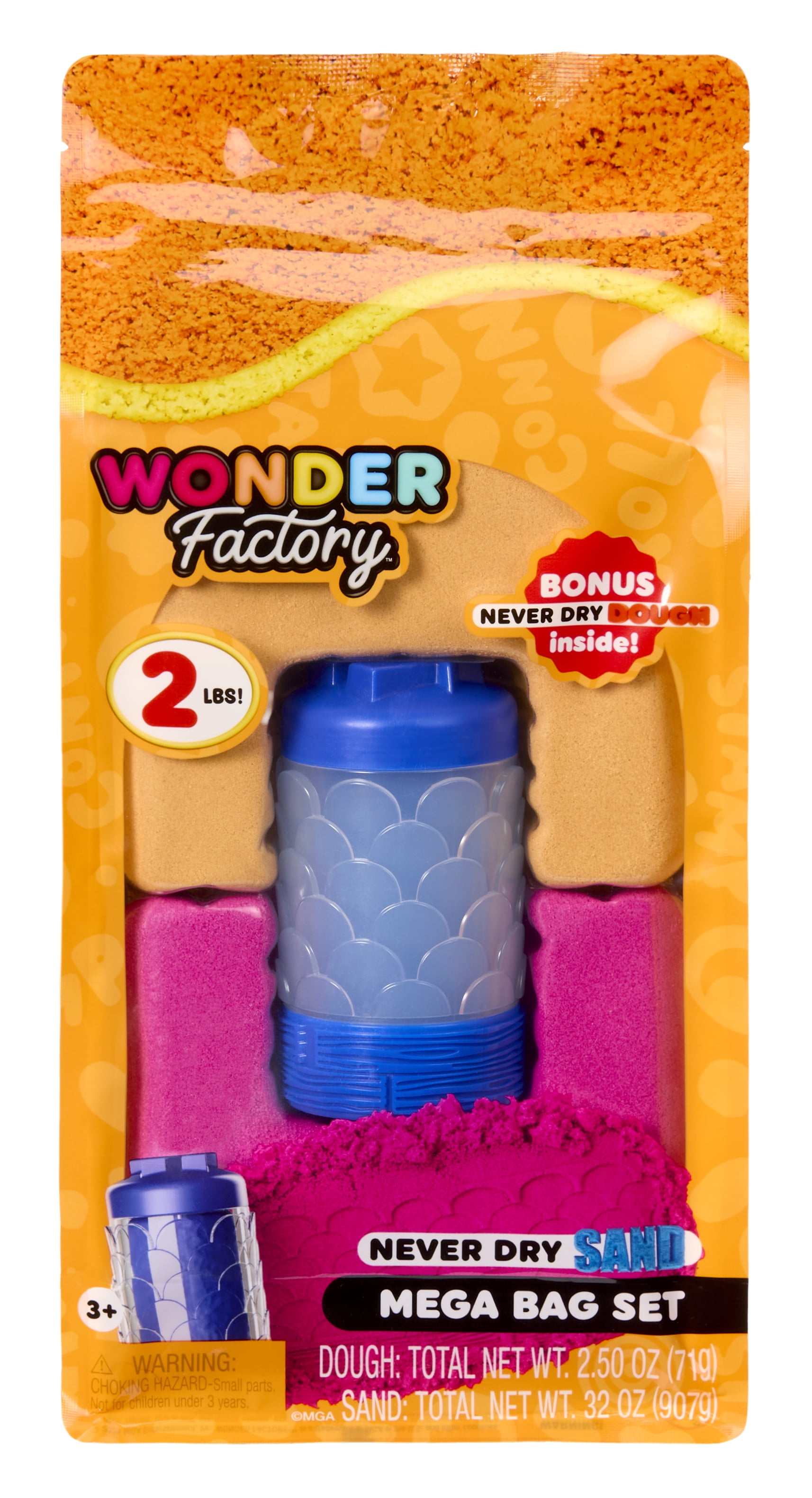 Wonder Factory Sand Bag with Never Dry Dough- Orange + Red Sand