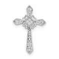 thumbnail image 4 of Sterling Silver Rhodium-plated Cubic Zirconia Cross Pendant, 4 of 5