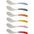 thumbnail image 2 of 6Pcs Portable Spoon Kitchen Porridge Spoon Small Spoon Handled Soup Spoon Ceramic Food Spoon, 2 of 9