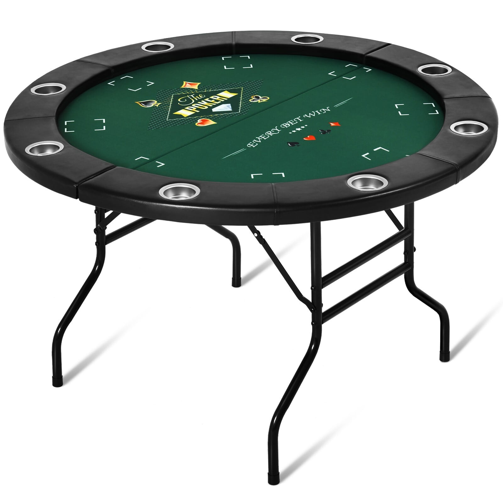 Barrington 10 Player Folding Poker Table with Steel Cup