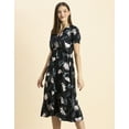 thumbnail image 2 of Moomaya Womens Printed Summer Dress, V-Neck Ruffled Viscose Midi Dress, Sundress, 2 of 8
