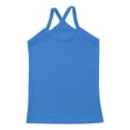thumbnail image 4 of inlzdz Kids Girls Dance Cotton Tank Top Y-Back Camisole Spaghetti Straps Vest Yoga Workout Basic Blue 130, 4 of 5