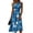Blue, variant on Dresses for Women Floral Print Round Neck Sleeveless Ruched Waist A Line Casual Summer Midi Dresses Relaxed Fit Flowy Sundresses Navy XL
