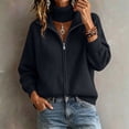 thumbnail image 4 of Haivin Zip Up Sweaters for Women Long Sleeve Chunky Knit Sweater Jackets Cropped Cardigans Outerwear Coats with Pockets, 4 of 5