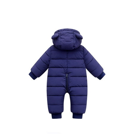 

QWERTYU Newborn Infant Baby Toddler Padded Romper for Girl Boy Velvet Winter Warm Clothes Long Sleeve Jumpsuit 0-18M