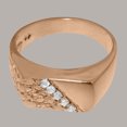 thumbnail image 5 of LBG British Made 14k Rose Gold Cubic Zirconia Mens Engagement Ring - 33 size options - Size 9.25, 5 of 6