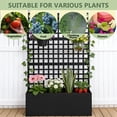 thumbnail image 3 of LVUYOYO Metal Privacy Planter Box with Trellis – Raised Garden Bed with Drainage for Climbing Plants, Patio & Garden, 70" x 46" x 12", Black, 3 of 8