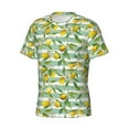 thumbnail image 3 of Yiaed Lemon Print Mens Short Sleeve Tight Fit T-Shirt, Crewneck Casual Tee-Medium, 3 of 5