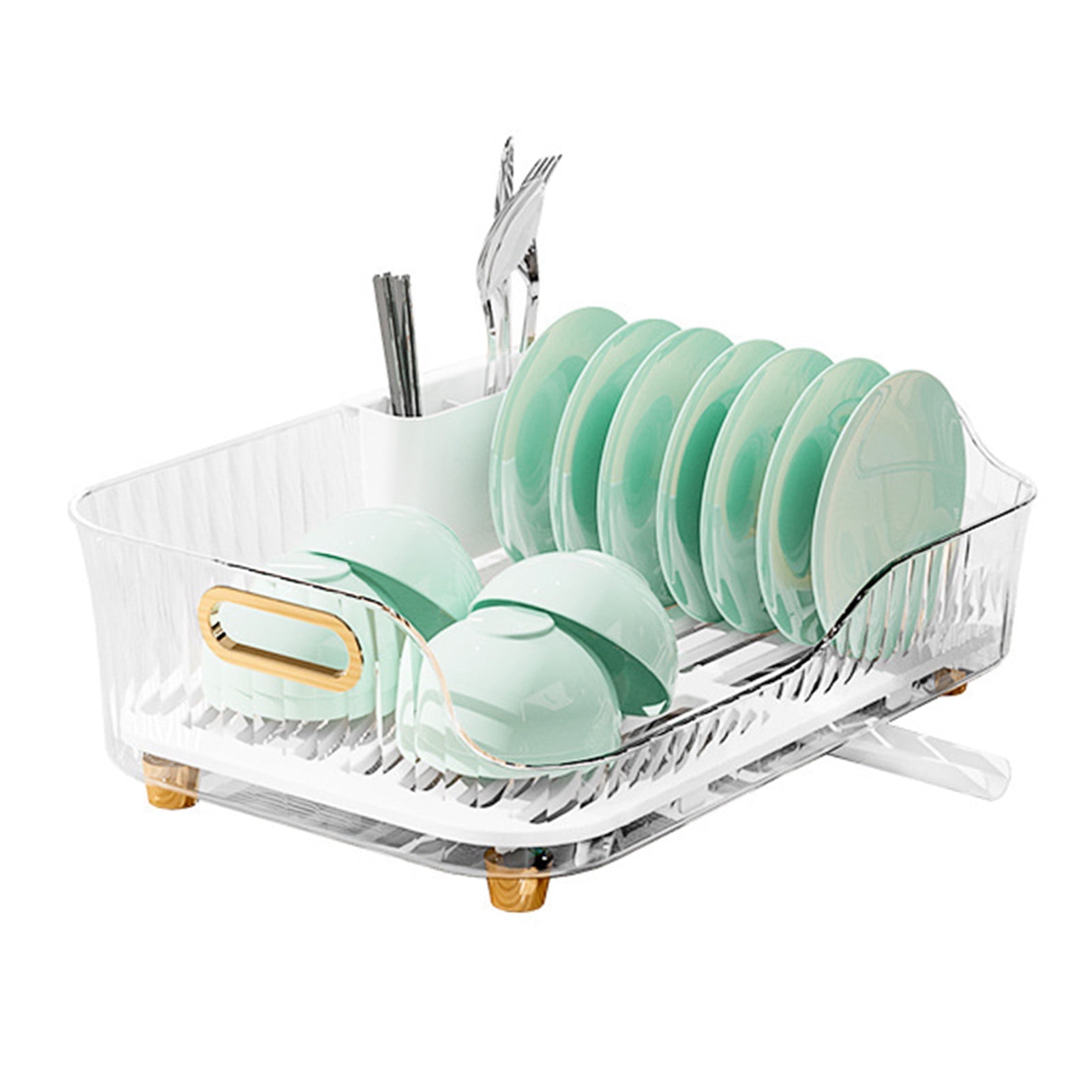 Heavy Duty 2 Piece Plastic Dish Drying Rack Set in White Includes Large Dish Drainer Attached Drainboard and Utensil Cup Holders for Home Kitchen Countertop Organization Walmart