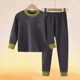 thumbnail image 5 of NOLDARES Toddler Kids Junior Girl Boys Pajamas Pjs Fall Winter Sleepwear Long Sleeve Top and Pants Pjs Set(H147-Black), 5 of 9