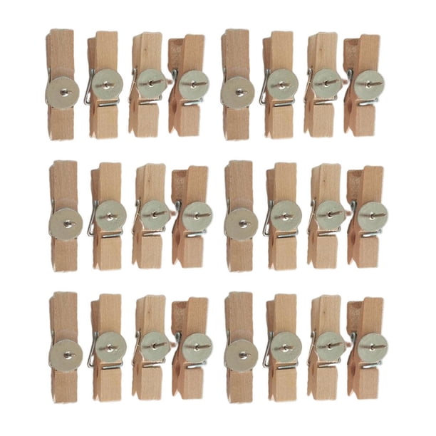 EeaseMX 50 pinzas de madera sencillas y pequeñas para fijar fotos, notas o notas, para el hogar, la oficina y la escuela (color madera, 35 x 7 mm)