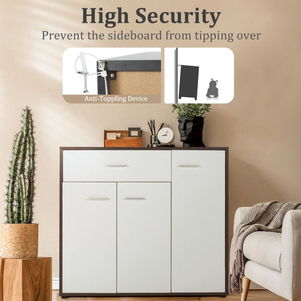 Finihen Kitchen Storage Cabinet, Buffet Sideboard, Buffet Sideboard Storage Cabinet with Spacious Table Top, for Dining Room, Kitchen, Living Room, White Finihen Kitchen Storage Cabinet, Buffet Sideboard, Buffet Sideboard Storage Cabinet with Spacious Table Top, for Dining Room, Kitchen, Living Room, White