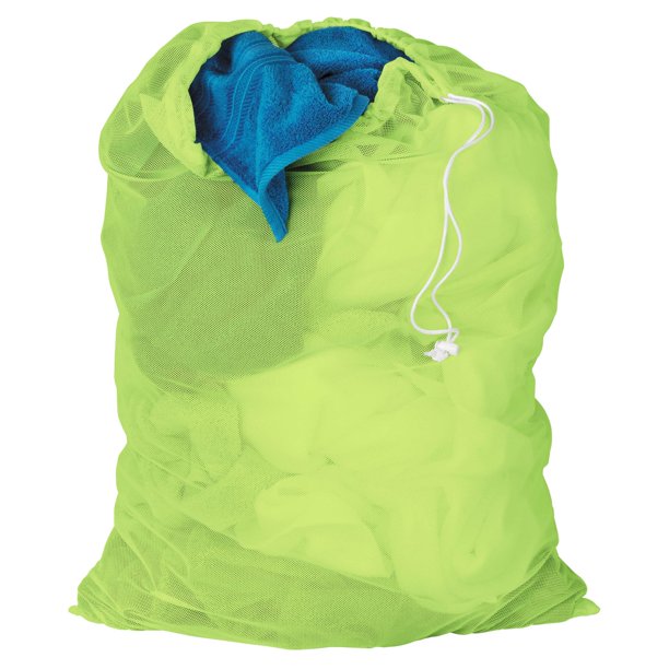 Honey Can Do Mesh Laundry Bag with Drawstring, Multicolor (Pack of 2