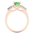 thumbnail image 4 of Three-Stone Engagement Ring for Women - 2.5ct Simulated Green Diamond in 18K Rose Gold Promise Ring, 4 of 6