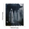 thumbnail image 3 of Tyidzon Halloween Rideau de Douche Décoration de Salle de Bain Tissu de Séparation Impression Numérique Rideau Imperméable avec Crochets Sans Perçage, 3 of 6