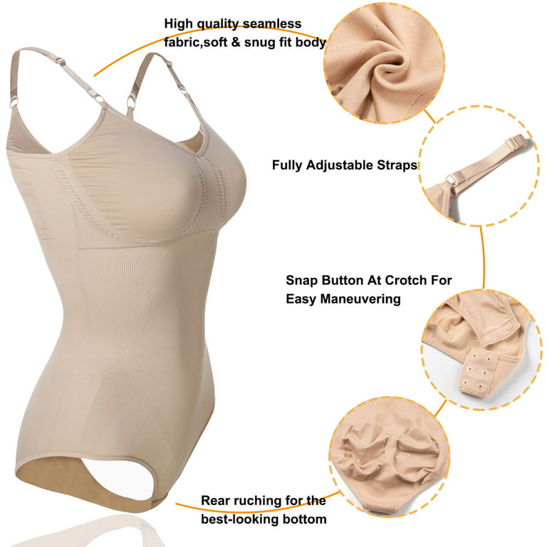 VASLANDA Bodysuit for Women Tummy Control Shapewear Seamless Sculpting  Thong Body Shaper