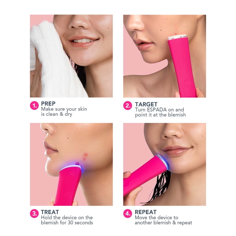 Foreo ESPADA Acne Clearing Blue LED Light Pen, Fuchsia - Walmart.com