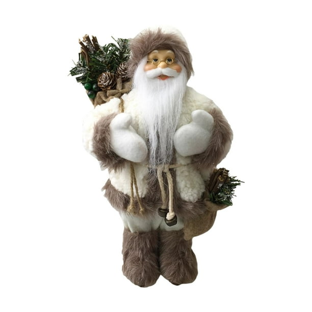 Escultura de Papá Noel de pie, lindas decoraciones de Papá Noel, Navidad blanco