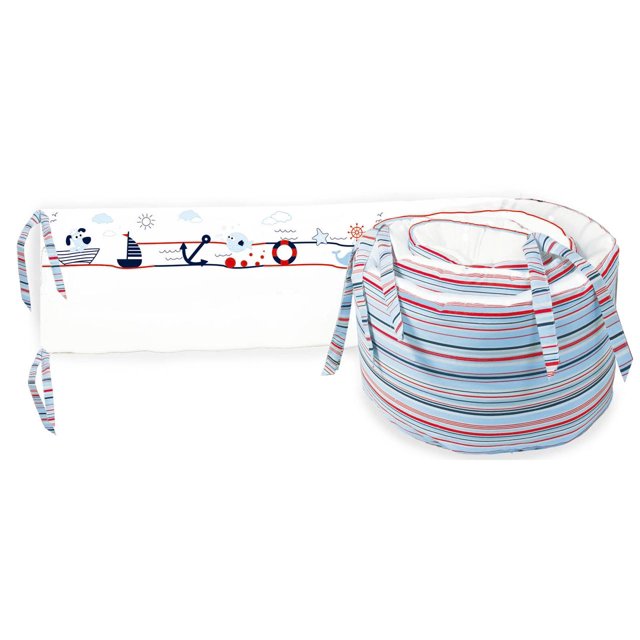 Bumper Protector de Barandal para Cuna /Cama MARINERO 4.8 metros Magic Dreams Protector lateral para cuna MARINERO