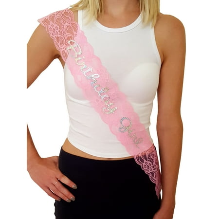 Birthday Girl Lace Sash: Great for Sweet 16, 18th, 21st, 30th, 40th Birthday Parties
