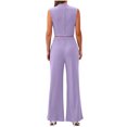 thumbnail image 3 of qolati 2 Piece Sets for Women Summer 2024 Mock Neck Sleeveless Ribbed Knit Pullover Top Wide Leg Pants Matching Lounge Set Trendy Beach Vacation Outfits, 3 of 6