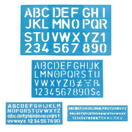 1 X Letter and Number Stencil Sets - Sizes 8, 10, 20, 30mm - Assorted Colors