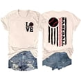 thumbnail image 1 of WILLBEST T-Shirts pour Femmes T-Shirt Décontracté Imprimé Col Rond Couleur Unie Manches Courtes 5202, 1 of 2