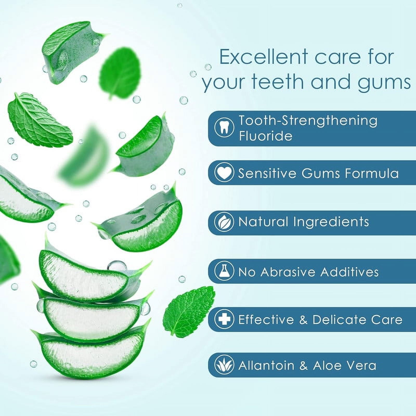AloeSense Naturally Soothing Fluoride Toothpaste, Fresh Mint, 5 oz, 3 Pack