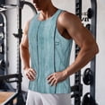 thumbnail image 5 of KLL Turquoise Wooden1 Print Men's Muscle Gym Workout Stringer Tank Tops Bodybuilding Fitness T-Shirts Tank Tops Men-XX-Large, 5 of 7